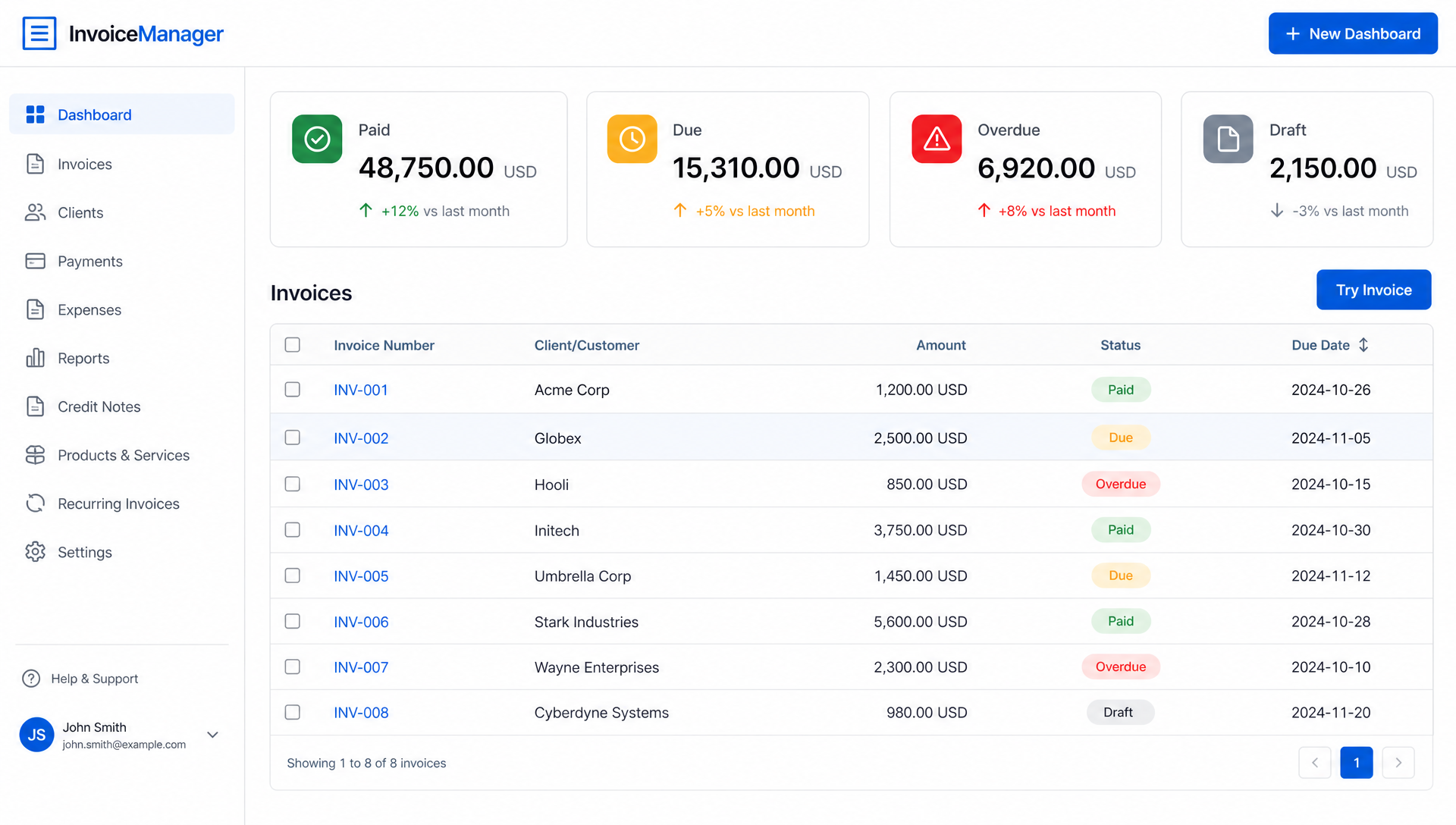 Invoice Manager app preview